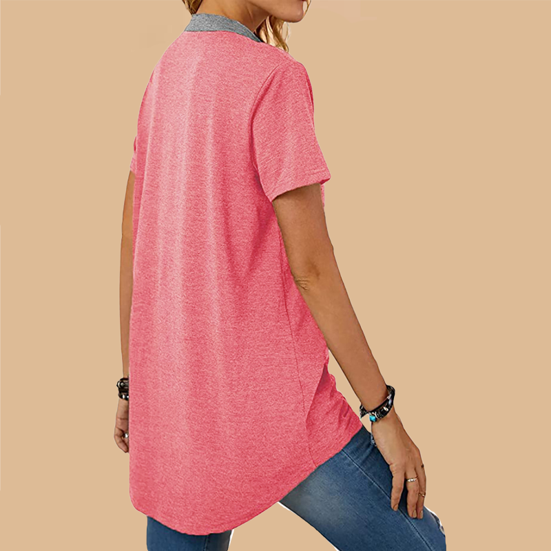 Einreihiges, locker sitzendes Freizeit-T-Shirt mit kurzen Ärmeln