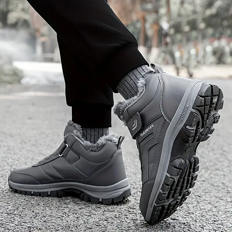 (Begrenzte Zeit 49% Rabattaktion) Herren Winter Warme Orthopädische Wander-Schneestiefel Wasserdicht Rutschfest Breite Zehenkappe Fußgewölbestütze Arbeitsstiefel