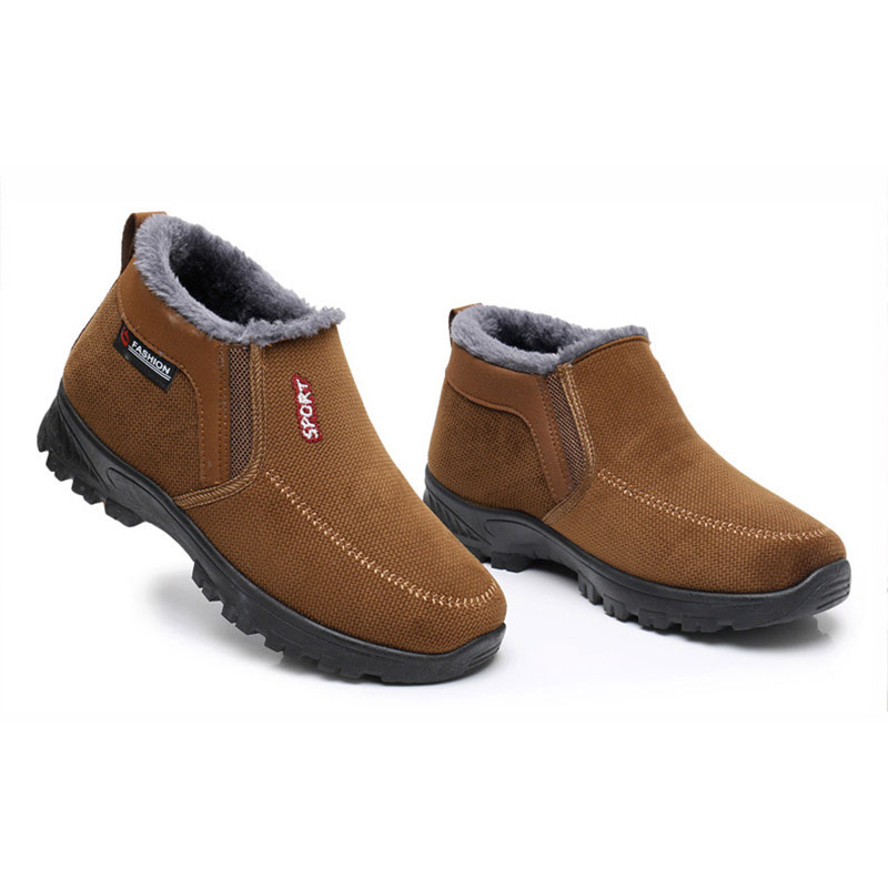 (RÄUMUNGSVERKAUF 70% RABATT) Herren 2024 Winter Neue wasserdichte und rutschfeste Slip-On warme Baumwollschuhe Korrektur Knöchelstütze breite Zehenwölbungsstütze Sportschuhe