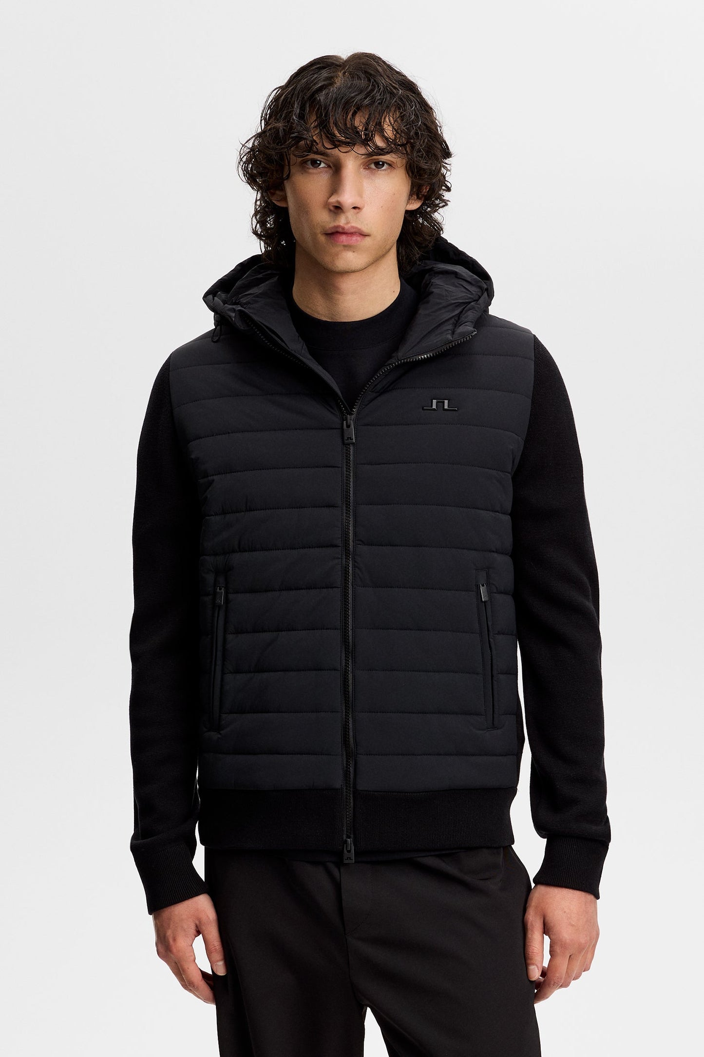 Ebbe Hybrid Knit Hoodie / Black