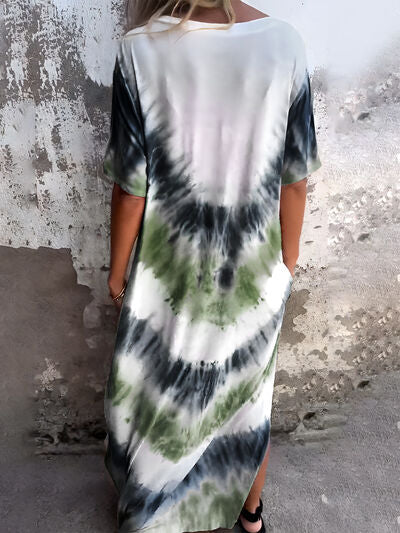 Tie-Dye-Kurzkleid mit Taschen in voller Größe