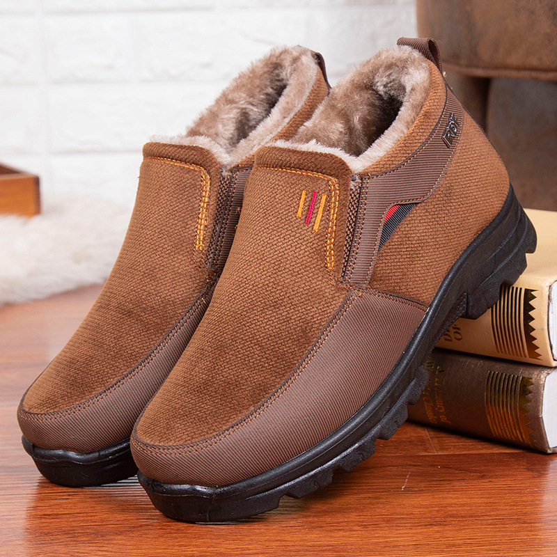 (Limited Time Discount 49% off) Men's Comfortable Lightweight Arch Support Winter Wool Shoes Waterproof Non-slip Warm Snow Shoes