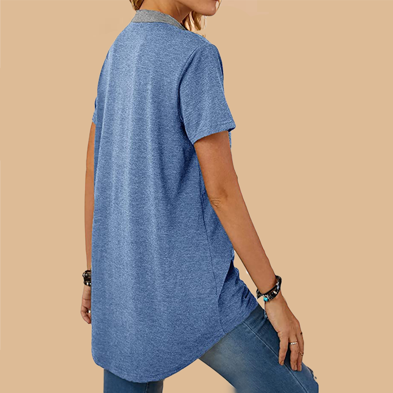 Einreihiges, locker sitzendes Freizeit-T-Shirt mit kurzen Ärmeln