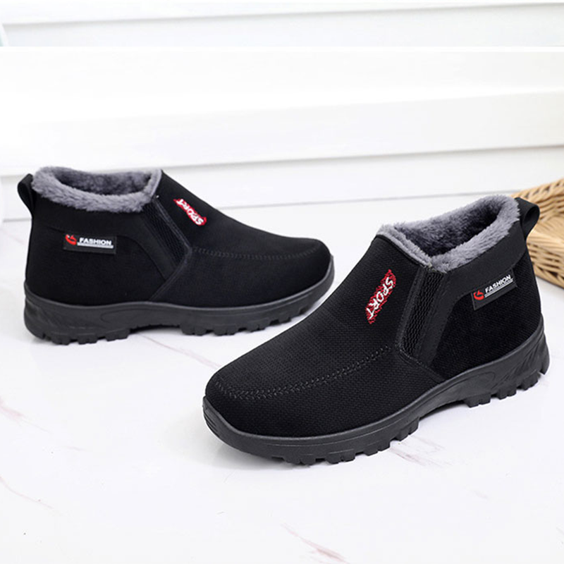 (RÄUMUNGSVERKAUF 70% RABATT) Herren 2024 Winter Neue wasserdichte und rutschfeste Slip-On warme Baumwollschuhe Korrektur Knöchelstütze breite Zehenwölbungsstütze Sportschuhe